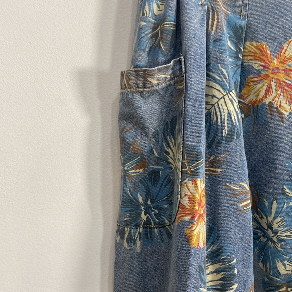 Fanas Venas Boho Cargo Floral Pants Denim XL - Picture 4 of 12